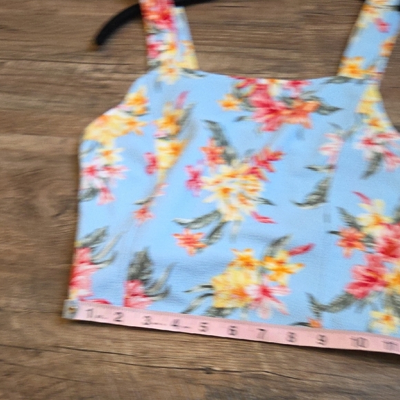 No Boundaries Junior Size M Tank Top And Shorts Two Piece Set Blue With Floral - Picture 7 of 10